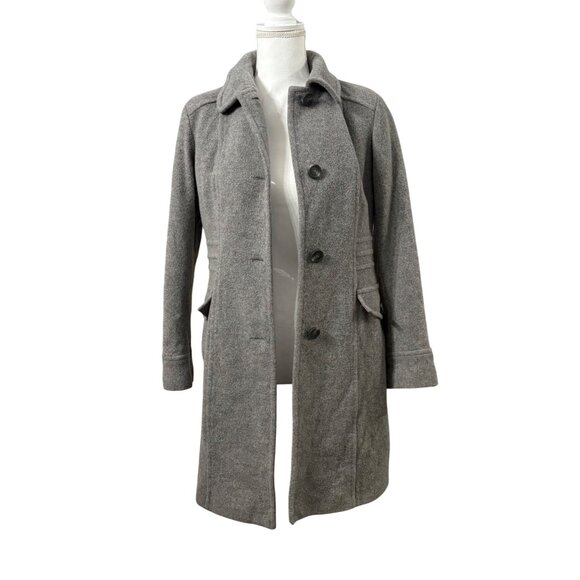 Anne Klein Sophisticated Gray Wool-Blend Button-Up Winter Coat Womens Size 8 - Picture 5 of 14